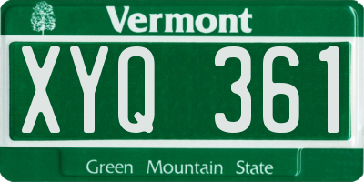 VT license plate XYQ361