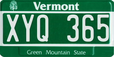 VT license plate XYQ365