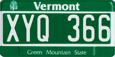 VT license plate XYQ366