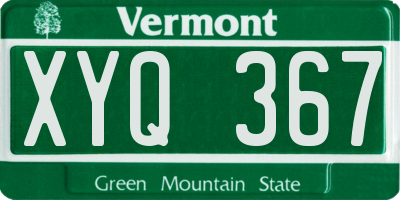 VT license plate XYQ367