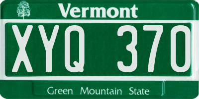 VT license plate XYQ370