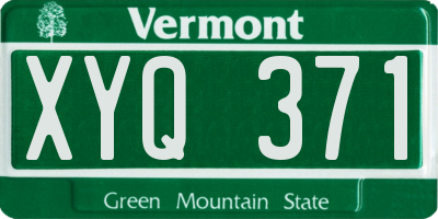 VT license plate XYQ371