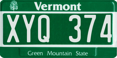 VT license plate XYQ374