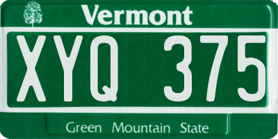 VT license plate XYQ375