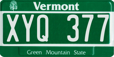 VT license plate XYQ377