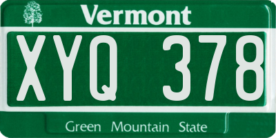 VT license plate XYQ378