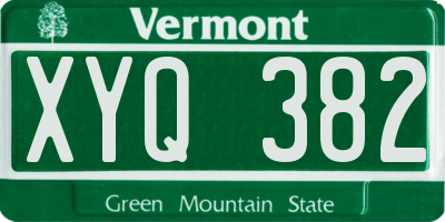 VT license plate XYQ382