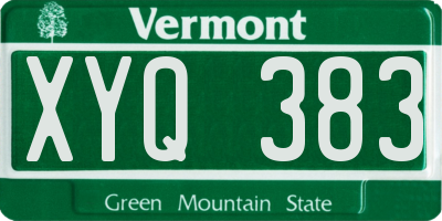 VT license plate XYQ383