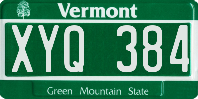 VT license plate XYQ384