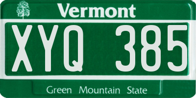 VT license plate XYQ385