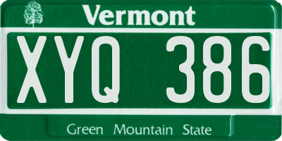 VT license plate XYQ386