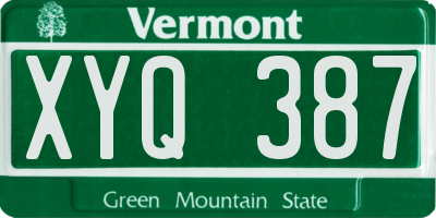VT license plate XYQ387