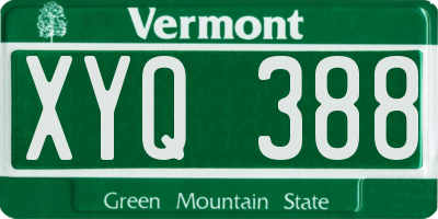 VT license plate XYQ388