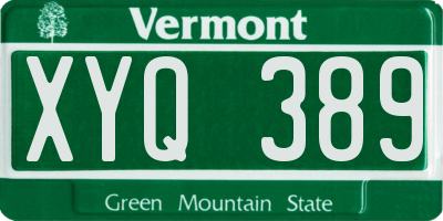 VT license plate XYQ389