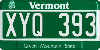 VT license plate XYQ393