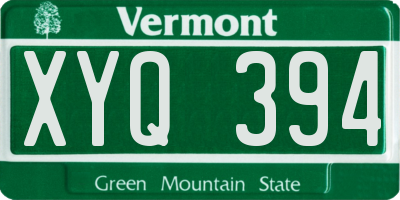 VT license plate XYQ394