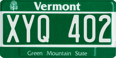 VT license plate XYQ402
