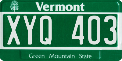 VT license plate XYQ403