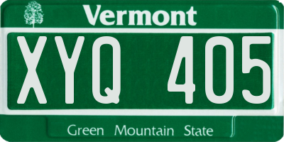 VT license plate XYQ405