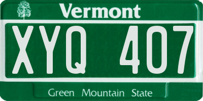 VT license plate XYQ407