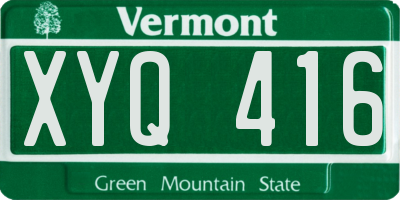 VT license plate XYQ416