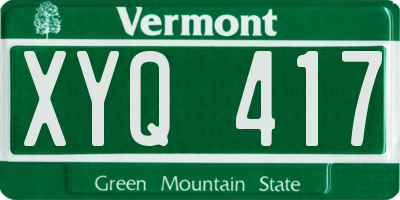 VT license plate XYQ417