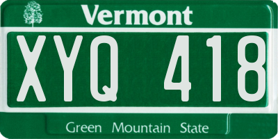 VT license plate XYQ418