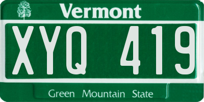 VT license plate XYQ419