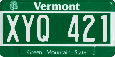 VT license plate XYQ421