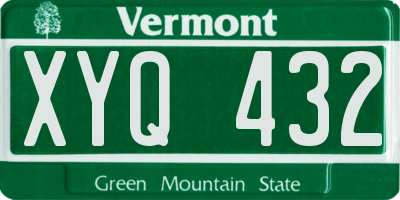 VT license plate XYQ432