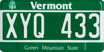 VT license plate XYQ433