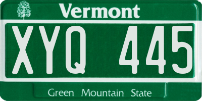 VT license plate XYQ445