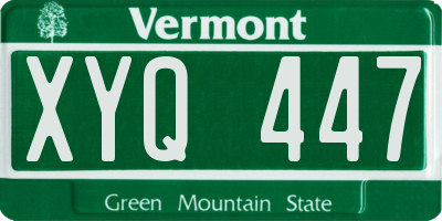 VT license plate XYQ447