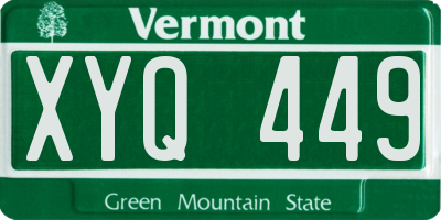 VT license plate XYQ449
