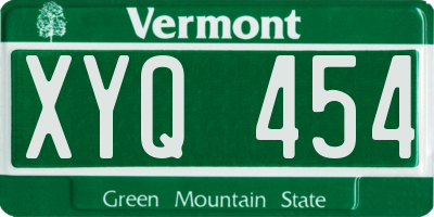 VT license plate XYQ454