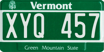 VT license plate XYQ457
