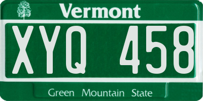 VT license plate XYQ458