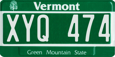 VT license plate XYQ474