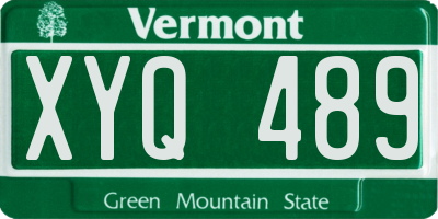 VT license plate XYQ489