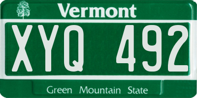 VT license plate XYQ492