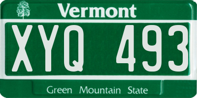 VT license plate XYQ493