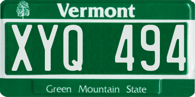 VT license plate XYQ494