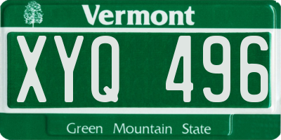 VT license plate XYQ496