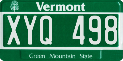 VT license plate XYQ498