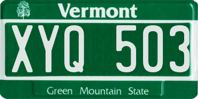 VT license plate XYQ503