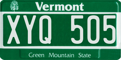 VT license plate XYQ505