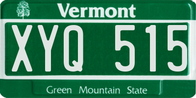 VT license plate XYQ515