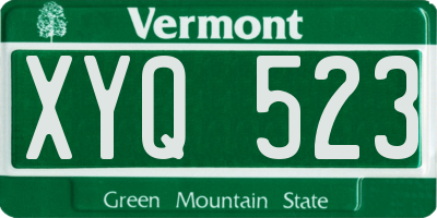 VT license plate XYQ523