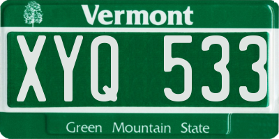 VT license plate XYQ533