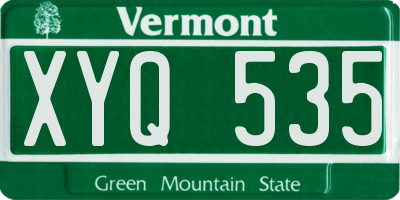 VT license plate XYQ535
